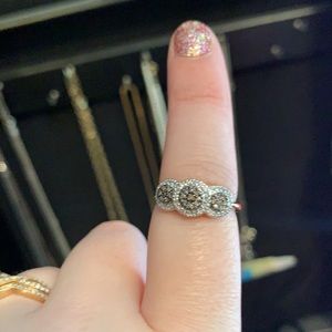 Brown and White diamond ring